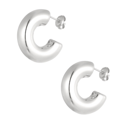 Half-Moon Earrings - Silver