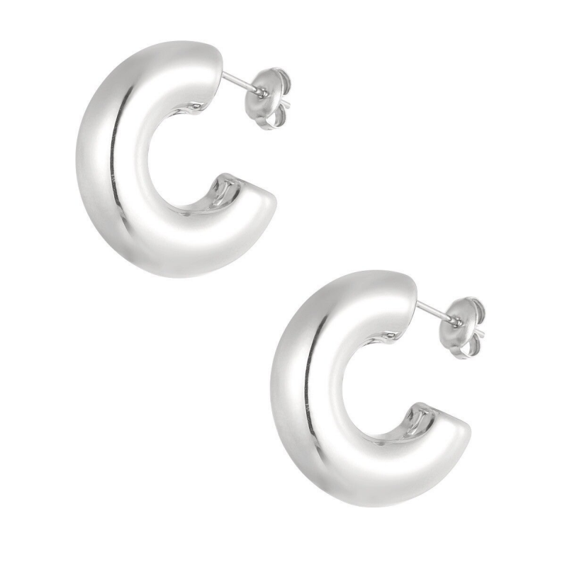 Half-Moon Earrings - Silver