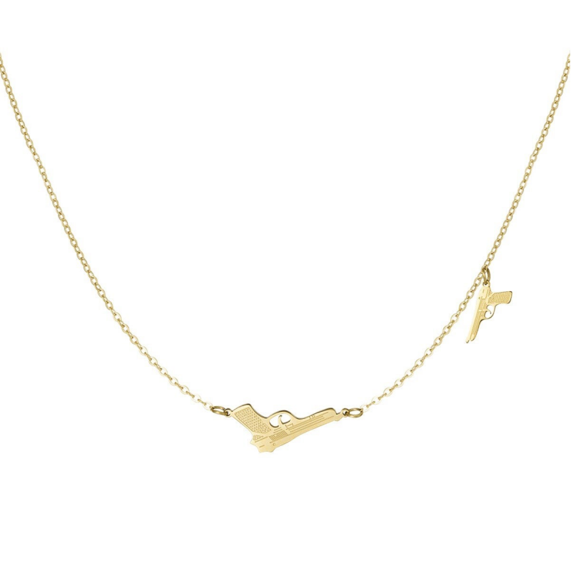 Two Guns Necklace - Gold