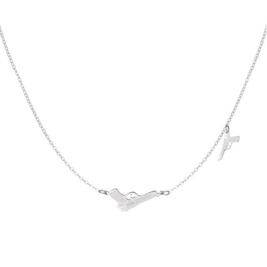 Two Guns Necklace - Silver