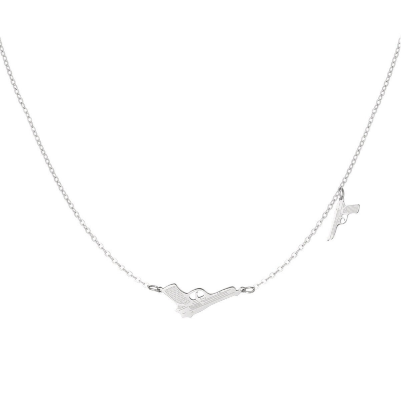 Two Guns Necklace - Silver