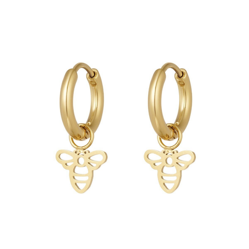 Basic Bee Earrings - Gold