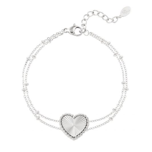 Lianne Heart Bracelet - Silver