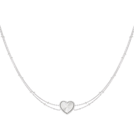 Lianne Heart Necklace - Silver