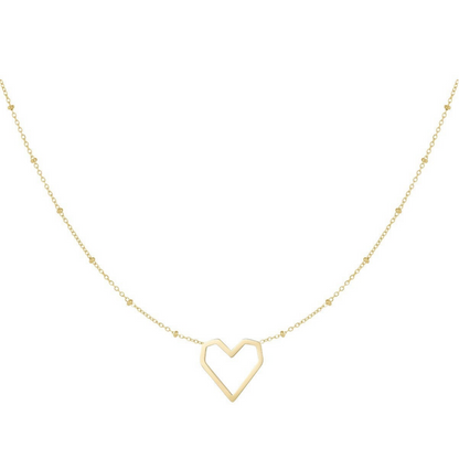 Dotted Heart Necklace - Gold