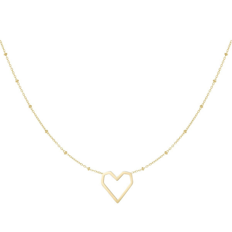 Dotted Heart Necklace - Gold - Sieradenbycelin Sieradenbycelin Sieradenbycelin