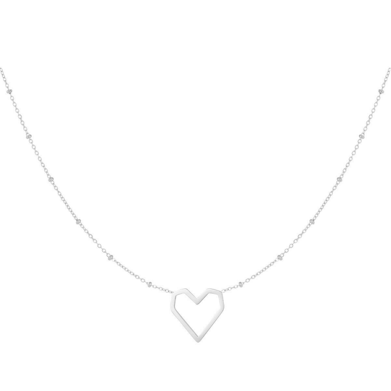 Dotted Heart Necklace - Silver - Sieradenbycelin Sieradenbycelin Sieradenbycelin