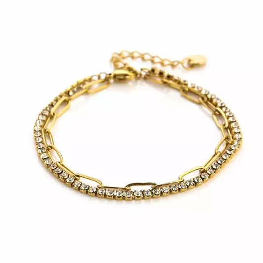 Double Strass Bracelet - Gold