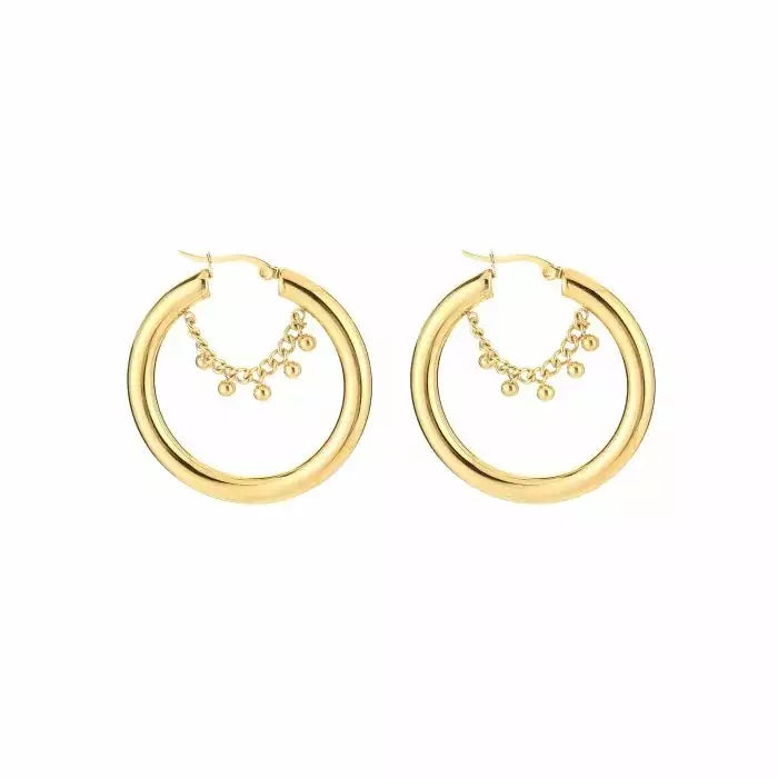 Hoop With Dot Earrings - Gold - Sieradenbycelin Sieradenbycelin Sieradenbycelin