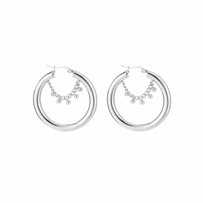 Hoop With Dot Earrings - Silver - Sieradenbycelin Sieradenbycelin Sieradenbycelin