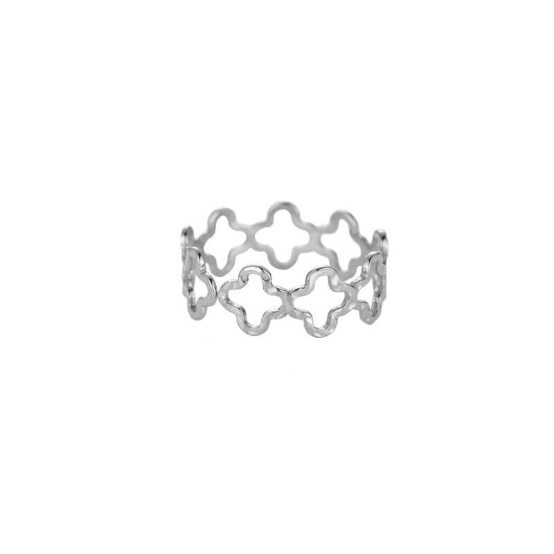 Busy Clover Ring - Silver