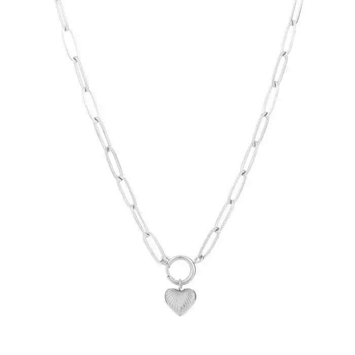 Chaining Heart Necklace - Silver