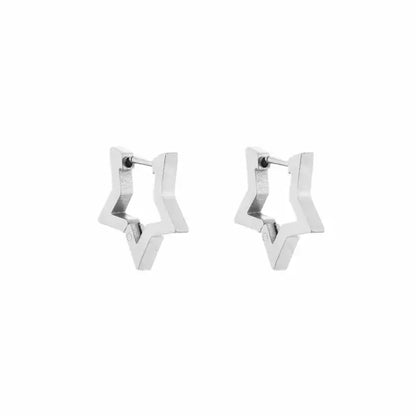 Star Shape Earrings - Silver
