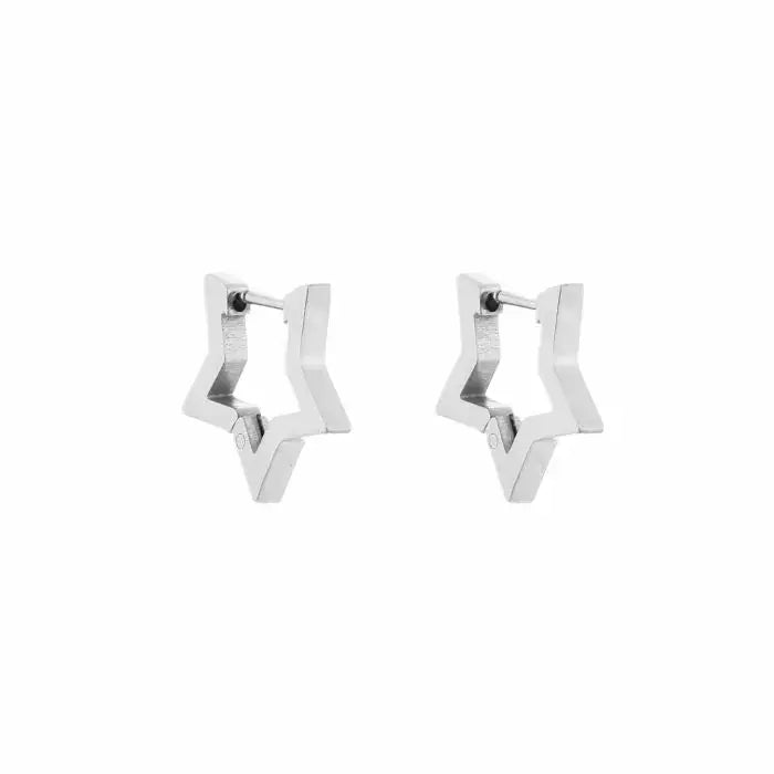 Star Shape Earrings - Silver