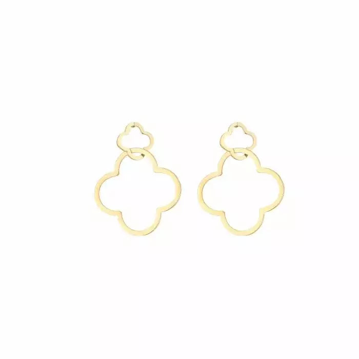 Double Clover Earrings - Gold - Sieradenbycelin Sieradenbycelin Sieradenbycelin