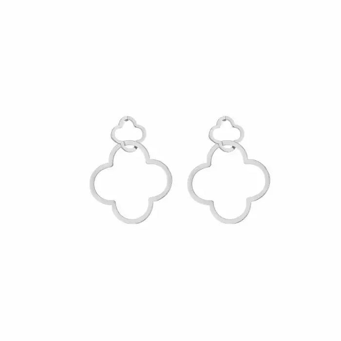 Double Clover Earrings - Silver - Sieradenbycelin Sieradenbycelin Sieradenbycelin