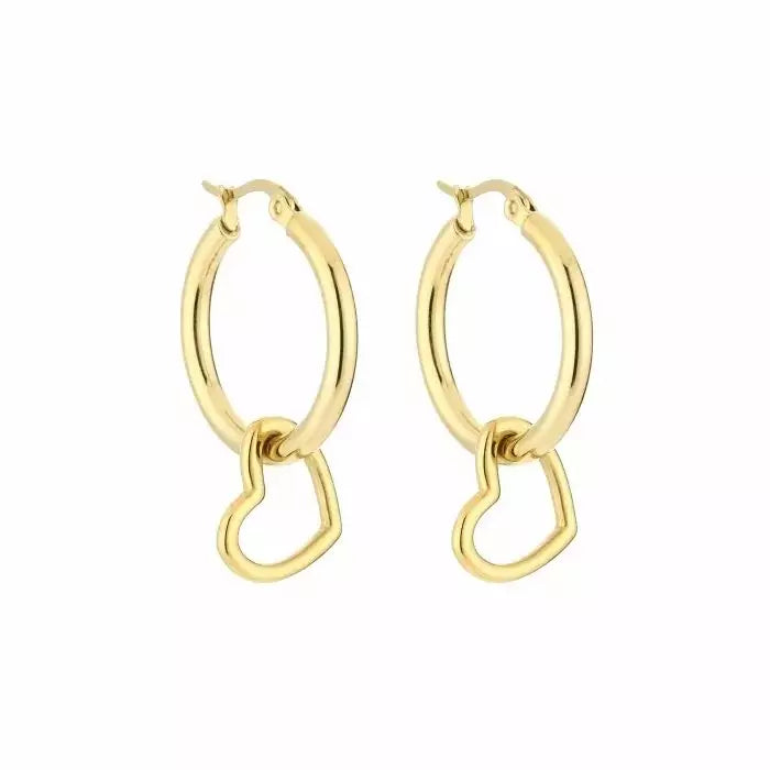 Open Heart Earrings - Gold