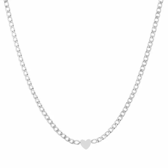 Heart Chain Necklace - Silver - Sieradenbycelin Sieradenbycelin Sieradenbycelin