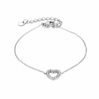 Renske Heart Strass Bracelet - Silver