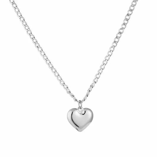 Denise Heart Necklace - Silver