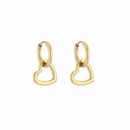 Dewi Heart Earrings - Gold