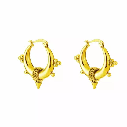 Bali Point Chunk Earrings - Gold