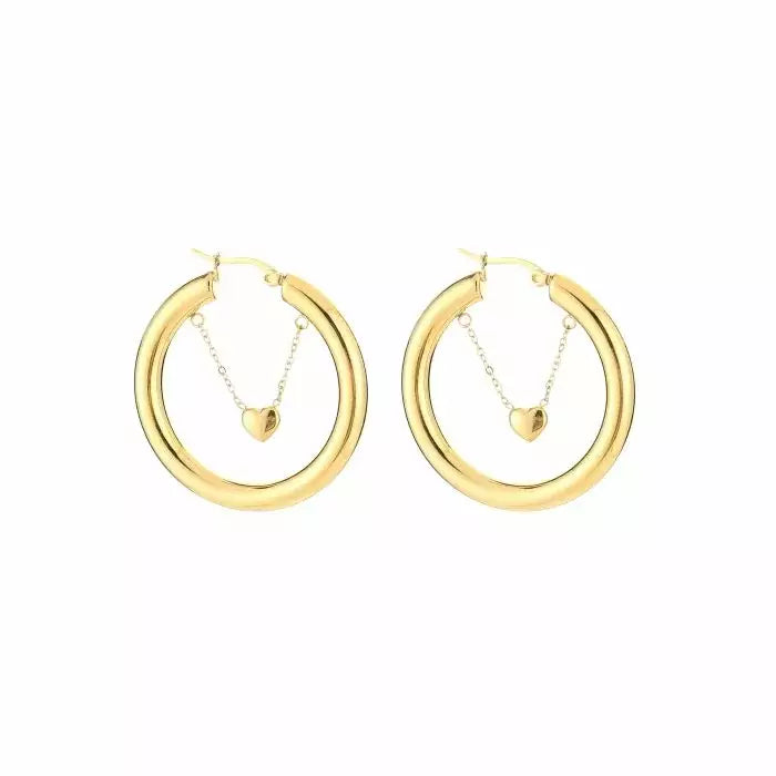 Hoop With Heart Earrings - Gold - Sieradenbycelin Sieradenbycelin Sieradenbycelin