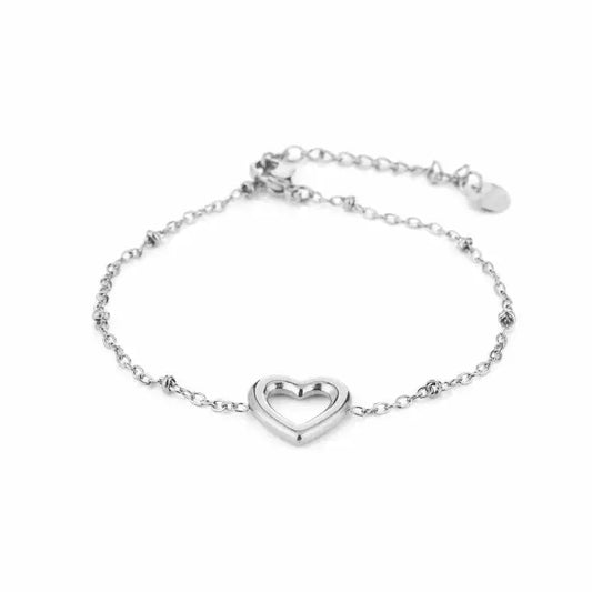 Open Heart Bracelet - Silver