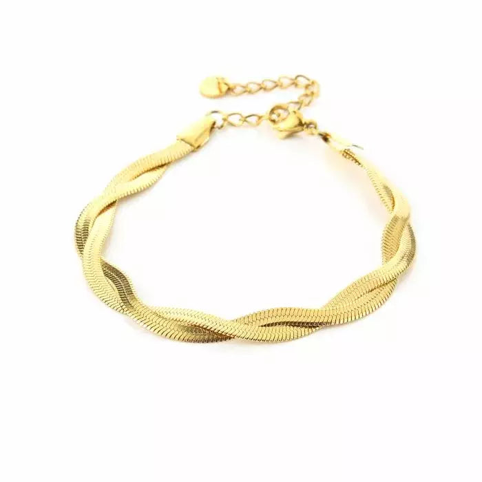 Double Plate Bracelet - Gold