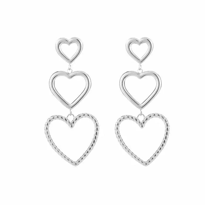 Love You Earrings - Silver