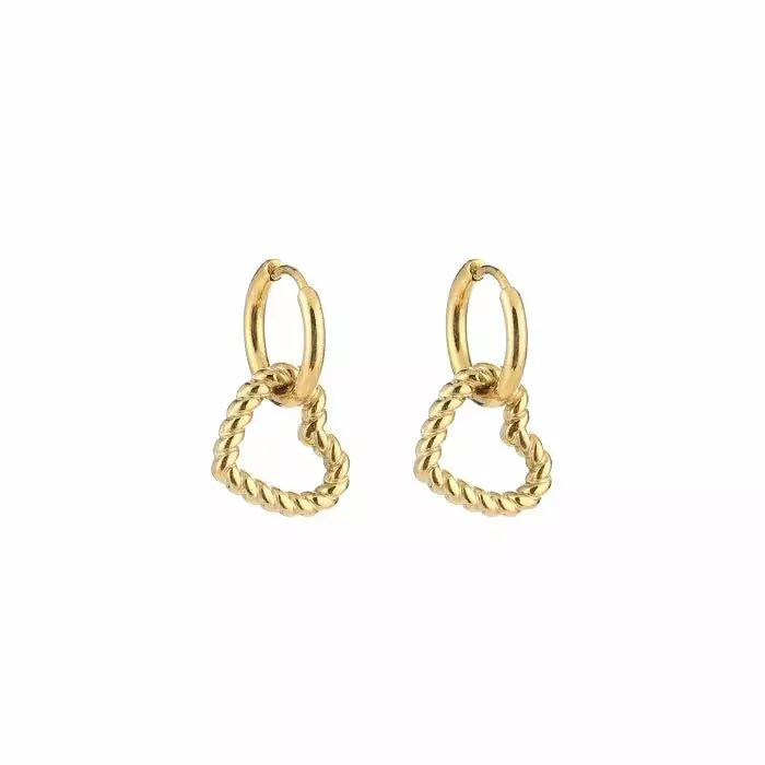 Rotate Heart Earrings - Gold