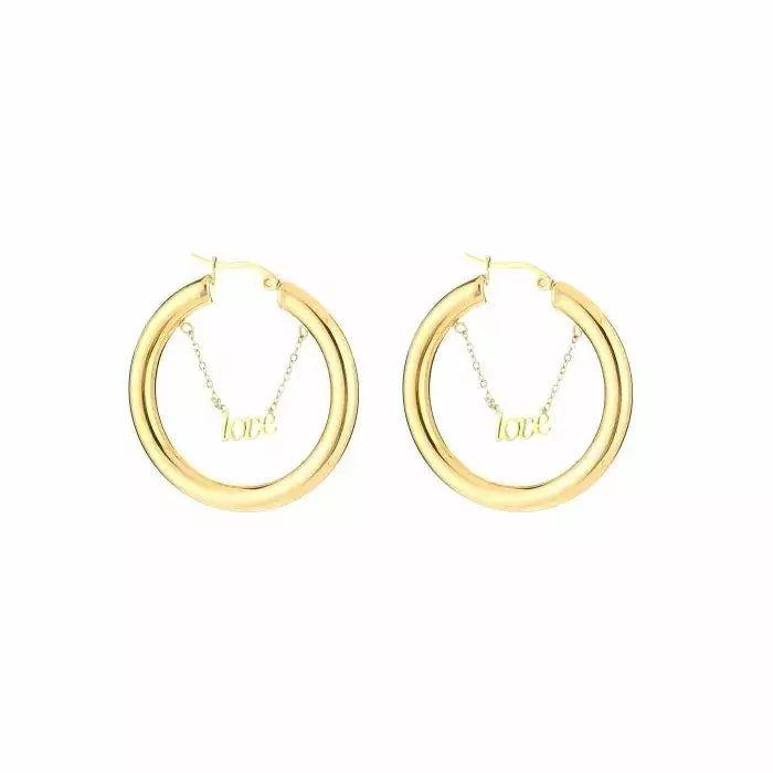 Hoop With Love Earrings - Gold - Sieradenbycelin Sieradenbycelin Sieradenbycelin