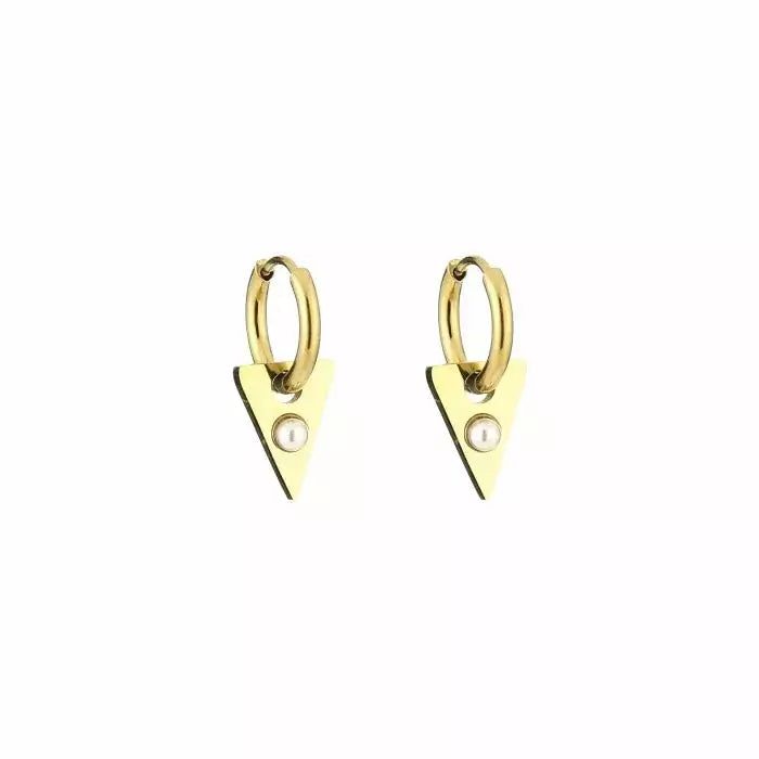 Basic Triangle Dot Earrings - Gold - Sieradenbycelin Sieradenbycelin Sieradenbycelin