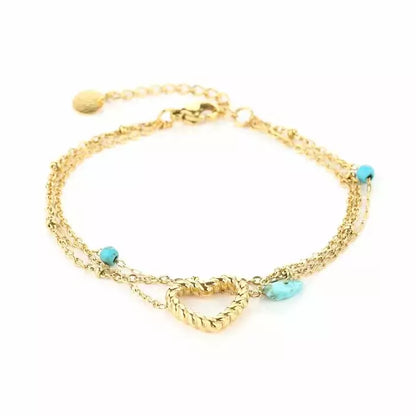 Stacey Bracelet - Gold Turquoise